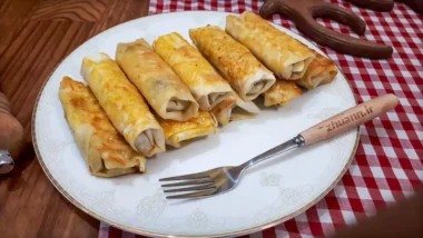 بورک گوشت با خمیر یوفکا بورک ترکیه ای با خمیر آماده