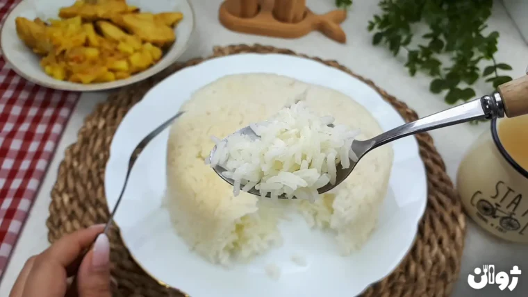 یک قاشق برنج کته ساده - طرز تهیه برنج کته