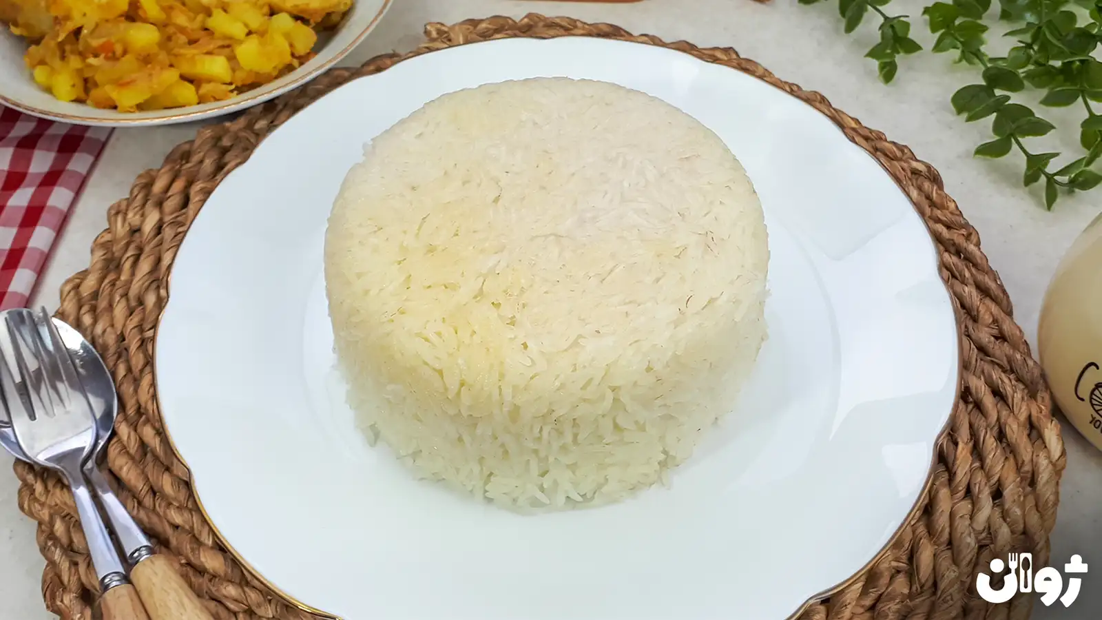 طرز تهیه برنج کته ساده و اصولی در 8 مرحله آسان 1 عکس برنج کته برای 2 نفر - طرز تهیه برنج کته